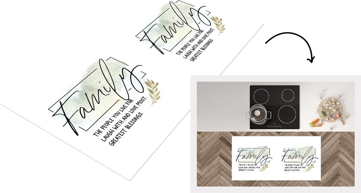 KitchenYeah Keukenloper Vinyl met Family Quotes - 120 x 60 cm