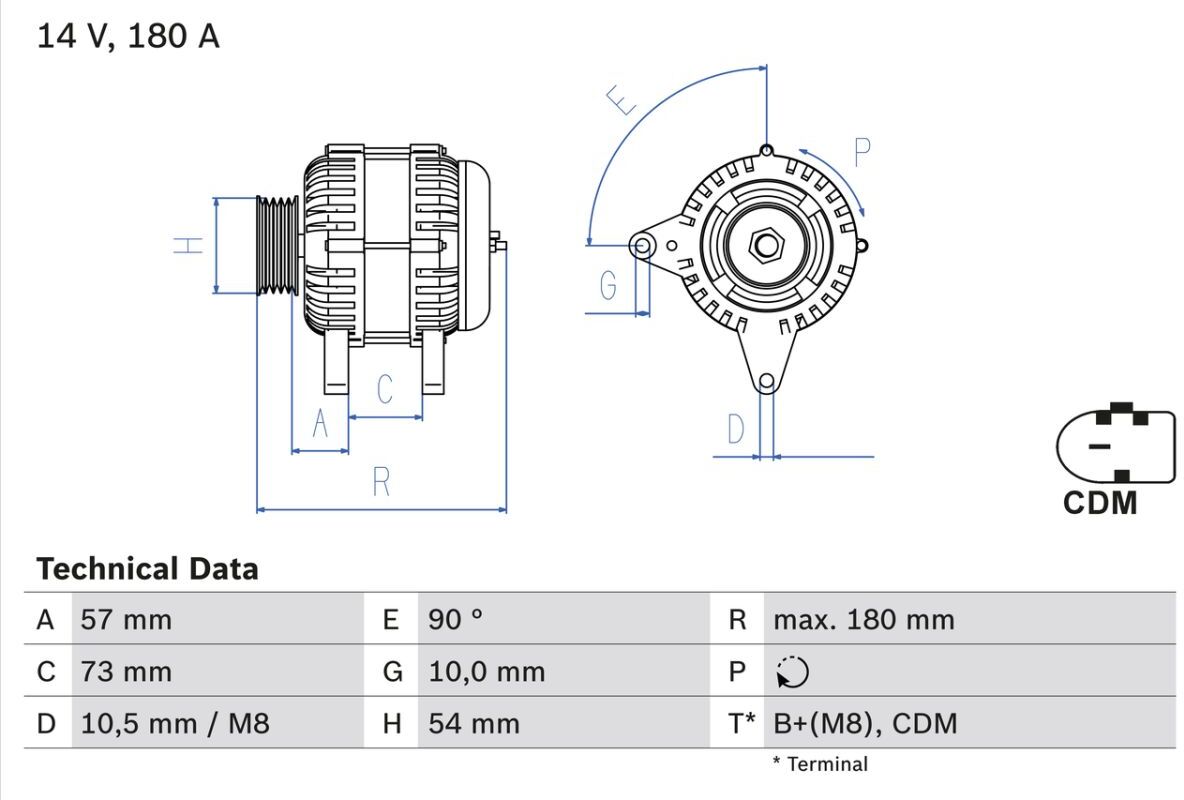 Drehstromgenerator BOSCH 0 986 082 200