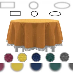 EXKLUSIV HEIMTEXTIL Gartentischdecke mit Fransen Tischdecke rund oval eckig Classic 160 cm rund orange