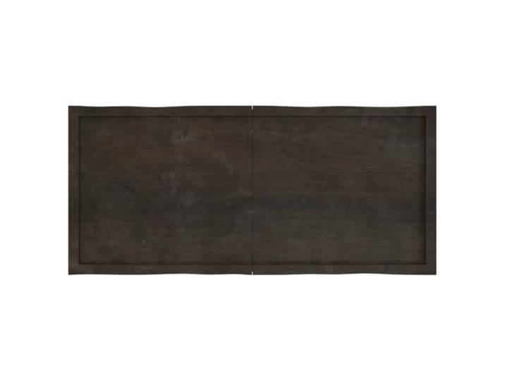 KTHLBRH Tischplatte Eiche massiv Dunkelbraun 140 x 60 x (2-4) cm Handgearbeiteter Rand, dunkle Oberfläche, gebrauchsfertig, klappbares Reißverschluss-Design, für den Innenbereich
