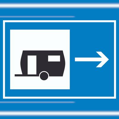 HB-Druck Wohnwagen rechts Symbol Schild A5 (148x210mm)