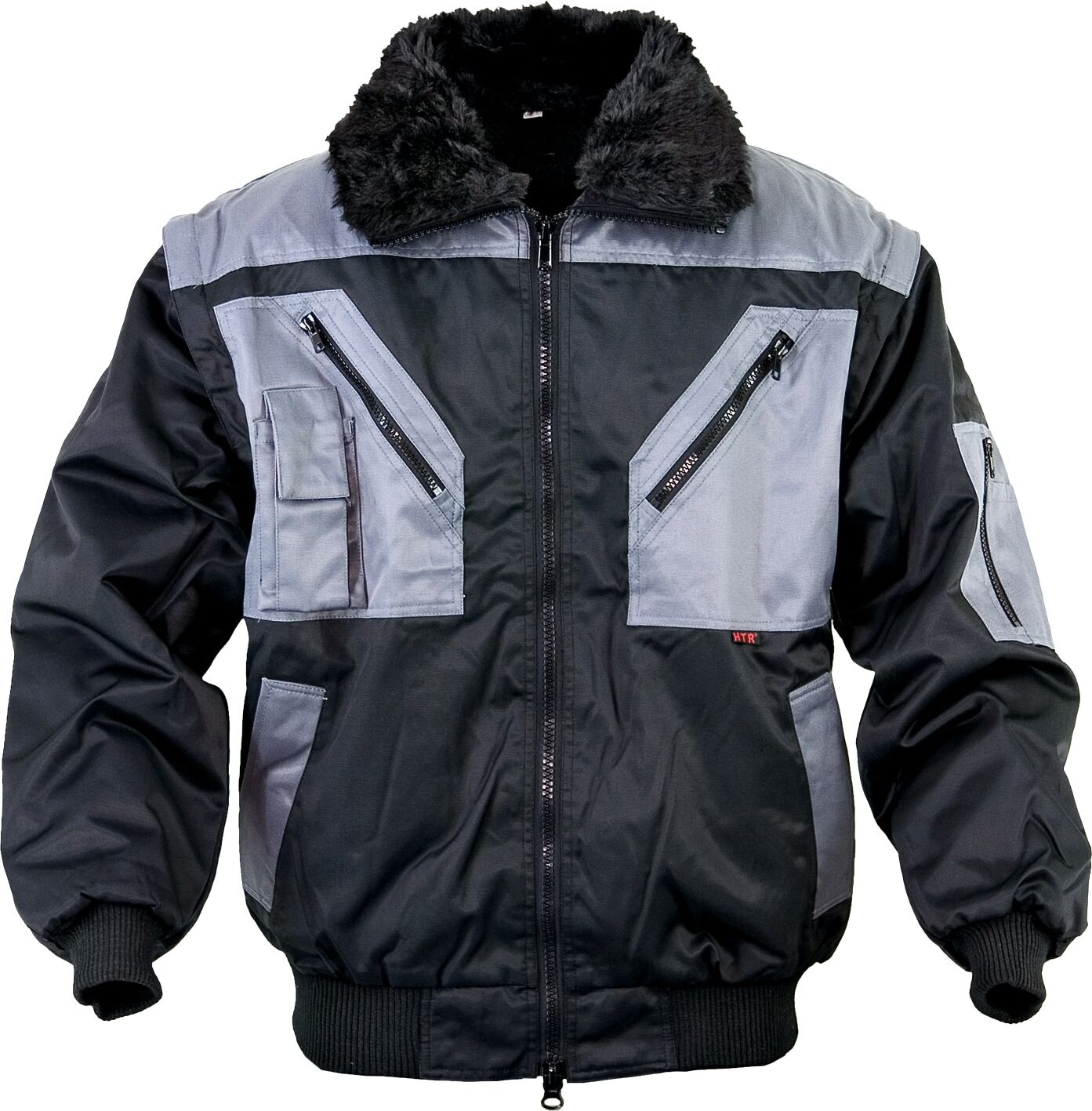 Arbeitsjacke CRAFTLAND "Piloten", Damen, Gr. M, schwarz (schwarz, grau), Obermaterial: 100% Polyester PES., Jacken Arbeitsjacke