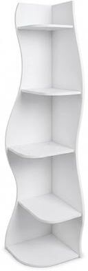 PRIMEPLUS 63 in 5-Tier S-Shaped MDF Corner Bookshelf and Display Shelf