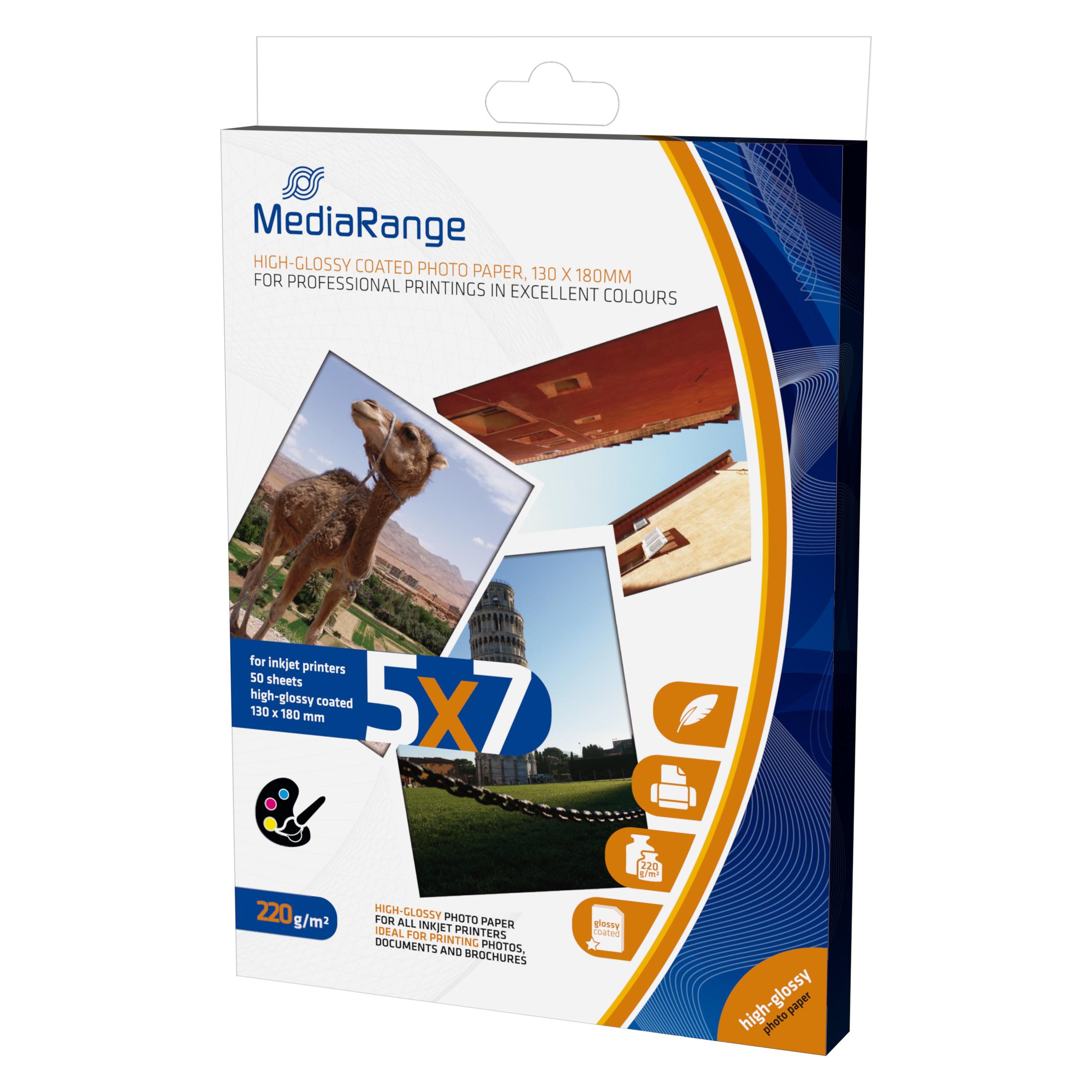 MediaRange Fotopapier (220 g/m², 13 x 18 cm, 130 x 180 mm, 50 Stk.) (MRINK114)