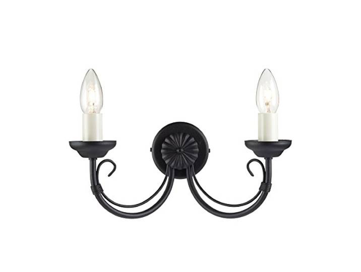 Wandlampe Leuchte Stahl Schwarz Klassisch Flurlampe B 34 cm 2 Flammig
