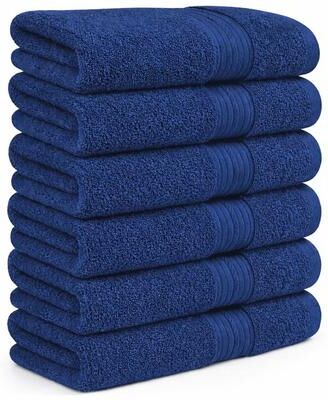 Ample Decor Thick Ultra Soft Cotton Hand Towels 18x28 Inch - 6 Pcs