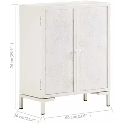 vidaXL Sideboard 60x30x76 cm Massivholz Mango : Farbe - Weiss