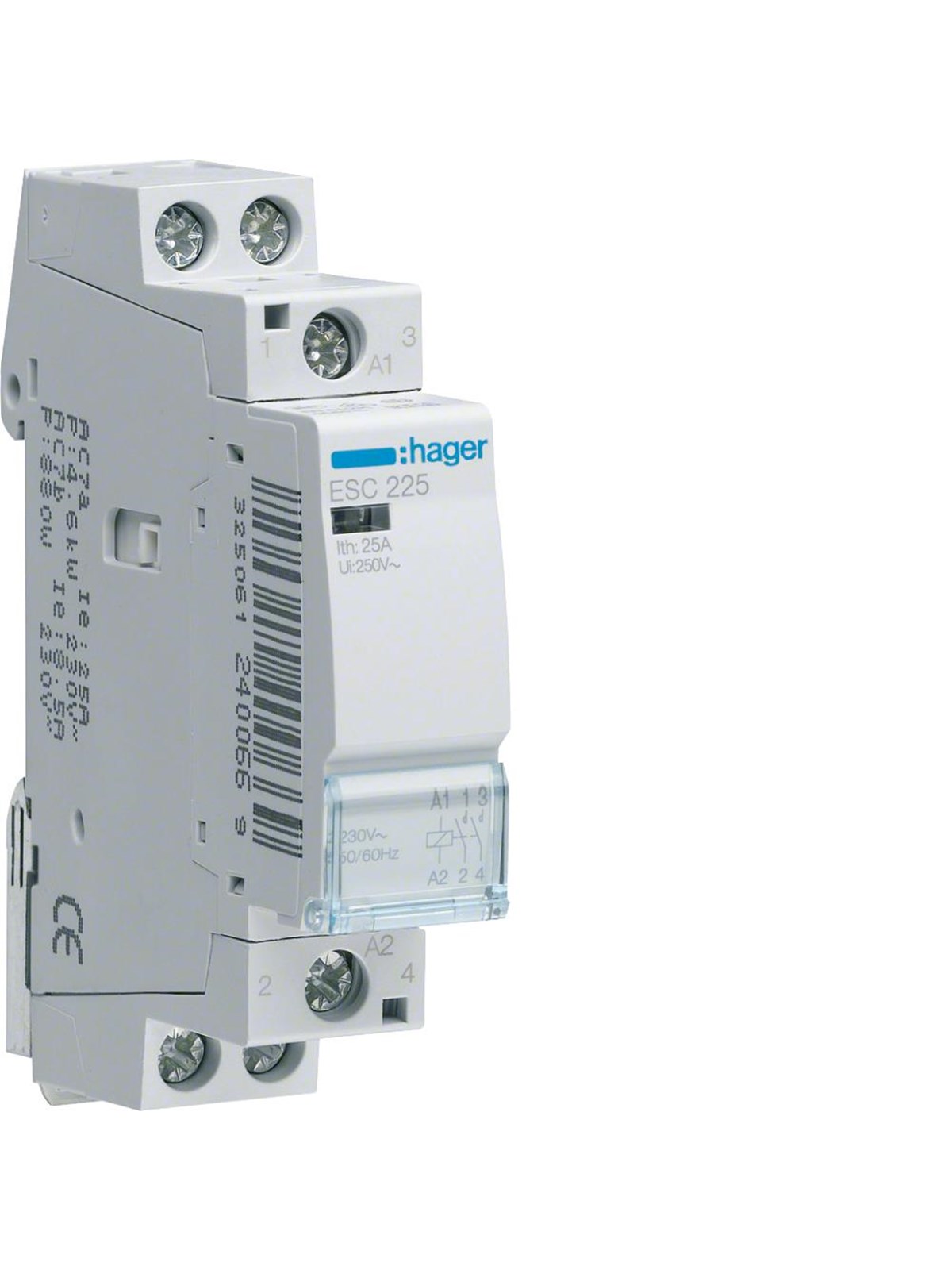 Hager Humfree contactor 25a 2no 24vac 1m