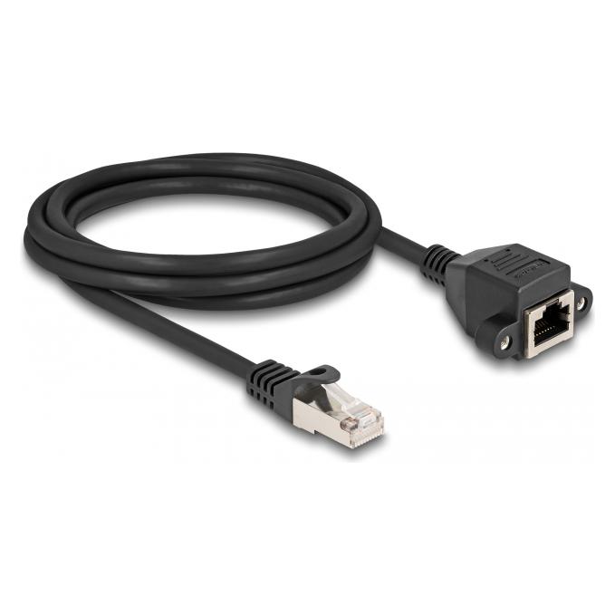 Delock RJ50 Verlängerungskabel Stecker zu Buchse S/FTP 2 m schwarz (S/FTP, 2 m) (80194)