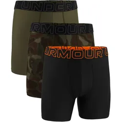 3er Pack UNDER ARMOUR Performance Tech Novelty 6" Boxershorts Herren 997 - black w/solar oran XXL