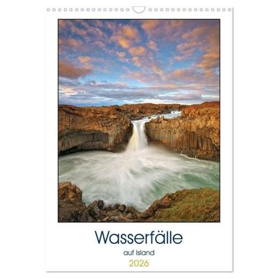 Wasserfälle auf Island (Wandkalender 2026 DIN A3 hoch), CALVENDO Monatskalender