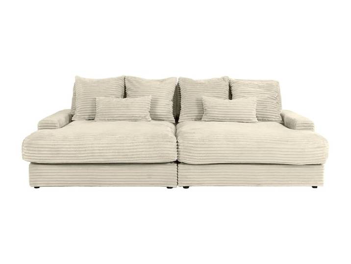 Canapé fixe velours 4 places beige