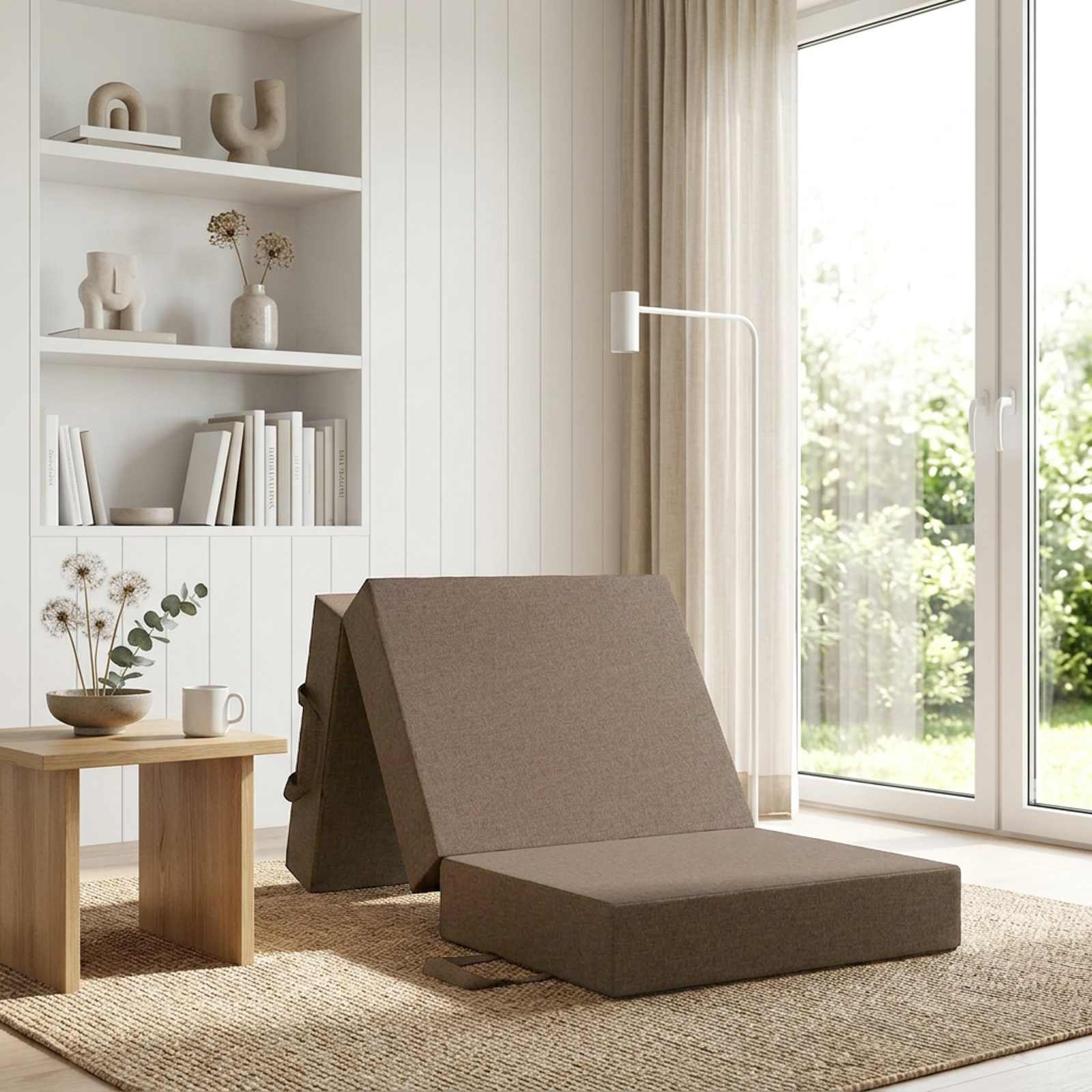 vidaXL Canapé-lit pliable 75 x 63 x 45 cm Taupe