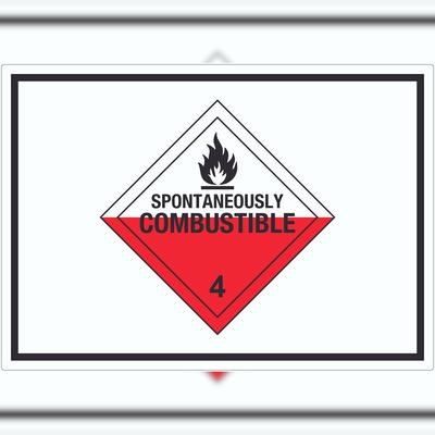 HB-Druck Aufkleber Selbstentzündliche Stoffe Symbol Spotaneously Combustible A0 (841x1189mm)