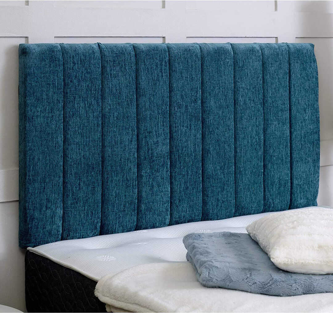 17 Stories Cartha Upholstered Velvet Headboard Teal Kingsize (5')
