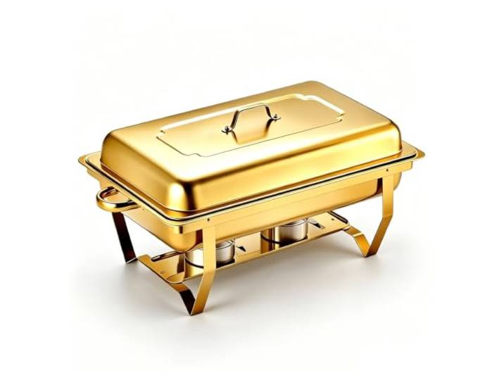 Chafing Dishes for goldene Chafing Dishes aus Edelstahl Speisenwärmer Buffet-Set mit klappbaren Rahmen, Speisenwärmer for Hotels, Cafeterien, Restaurants