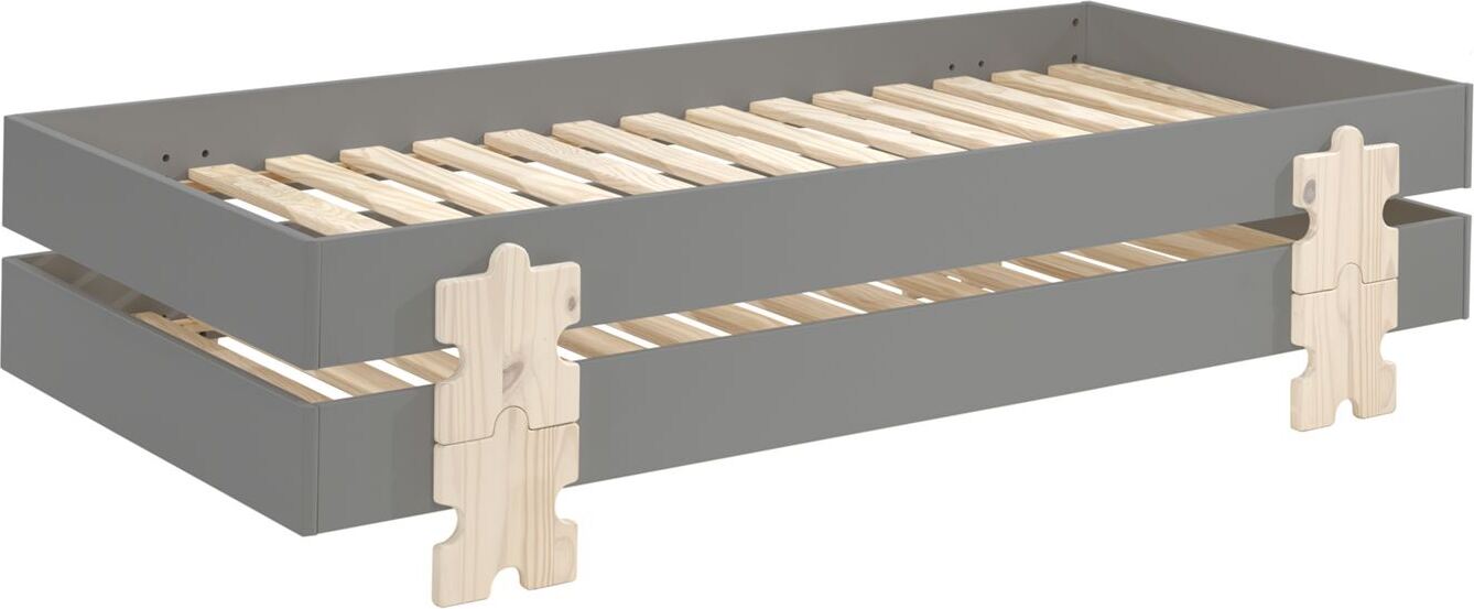 Stapelbett (2er Set) Karlene 204x94x48 MDF Grau