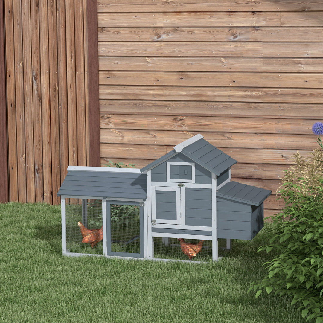 Archie & Oscar Pattie Chicken Coop Hen Cage Small Animal Hutch Nesting Box Outdoor Run Grey Gray 0.81m²