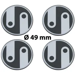 4 x Ø 49 mm Polymere Aufkleber / Ornament / Nabenkappen, Felgendeckel