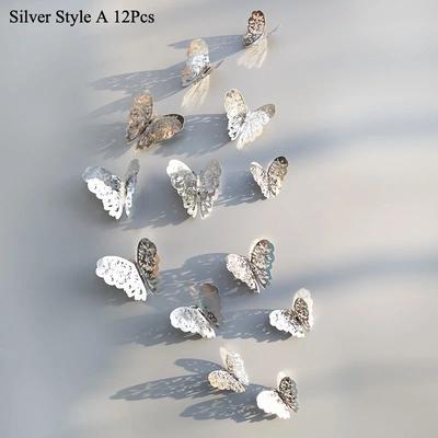 Inspire Essentials Butterfly Mirror Wall Stickers 3D Decorative Wall Decor Set 2
