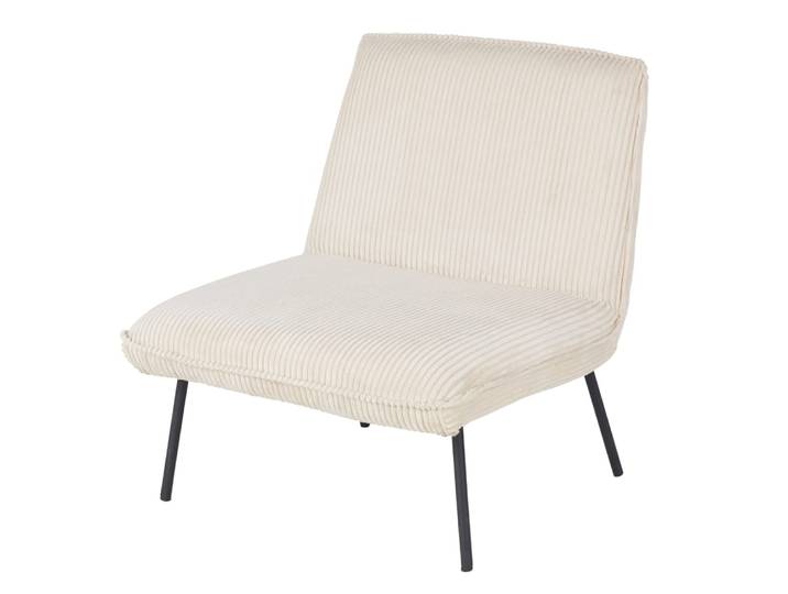 Sessel aus Cord-Samt, beige