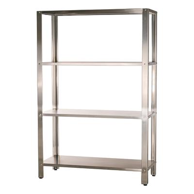Romux® Edelstahlregal mit 4 Regal Gelochten 1000x500x1800 mm | Metallregal für Küche mit 4 Böden | Metallregale für Gastronomie