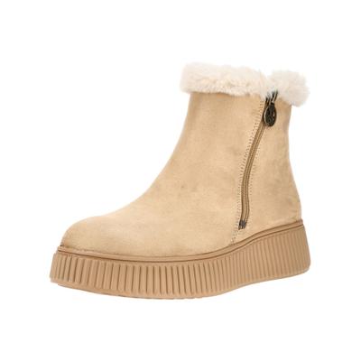 Plateaustiefelette DOCKERS BY GERLI "Dockers by Gerli Stiefelette Textil", Damen, Gr. 40, Textil, beige, Schuhe