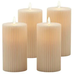 Relaxdays LED Kerzen 4er Set Creme