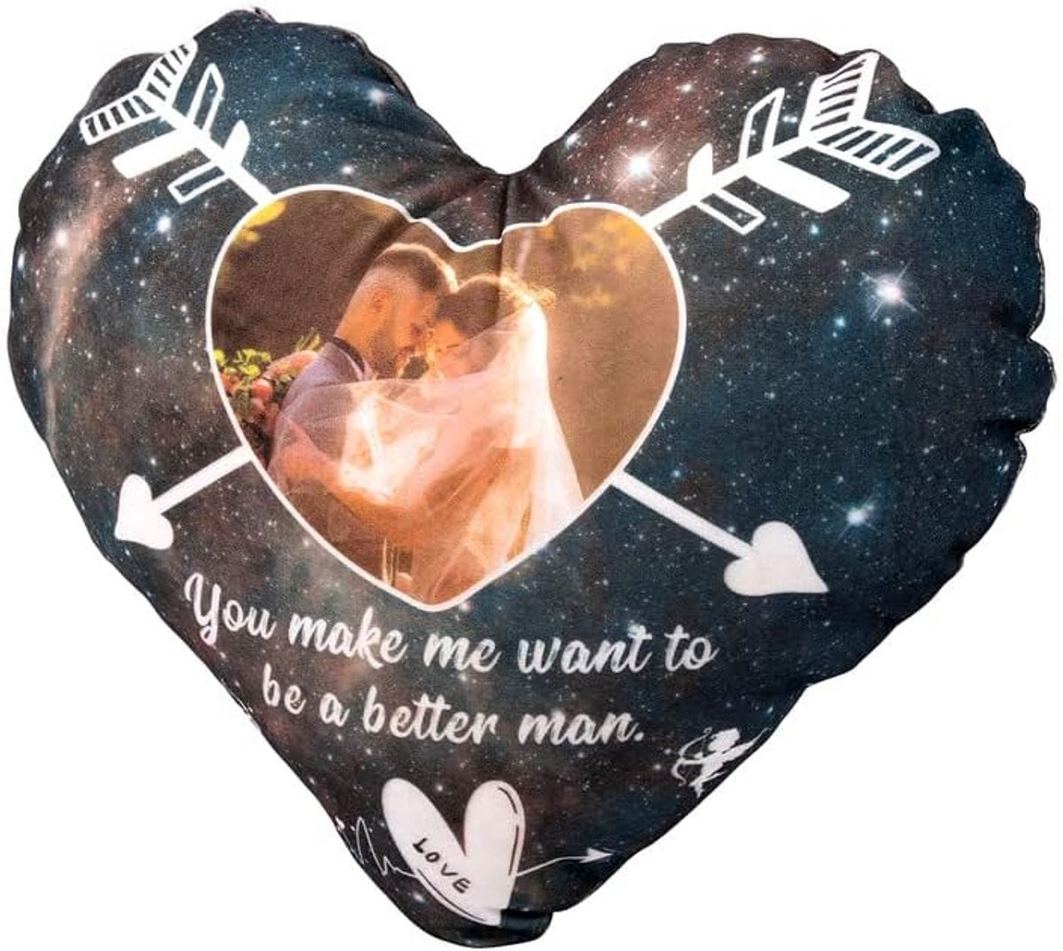 Gepersonaliseerd Hartvormig Decoratiekussen met Vulling - Stijl 2