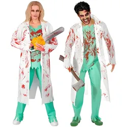 Widmann Zombie Chirurg Laborkittel mit Hemd und Wunde, Hose, blutverschmierte Handschuhe (XL)