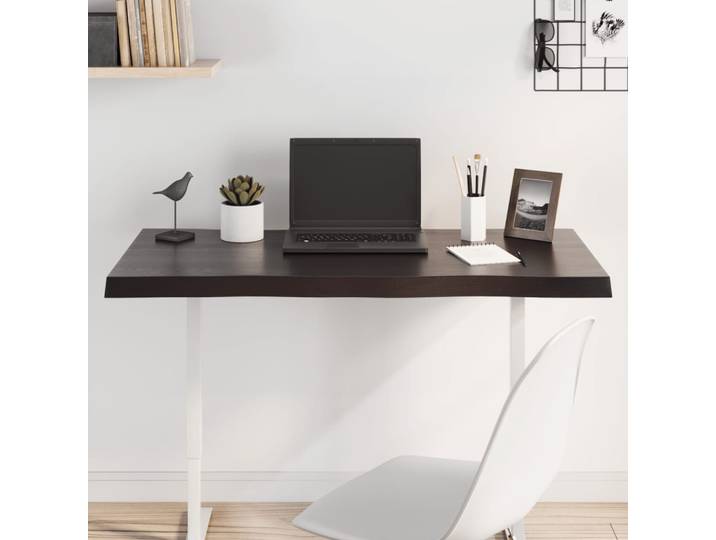 vidaXL Tischplatte 100x60x(2-4) cm Massivholz Behandelt Baumkante
