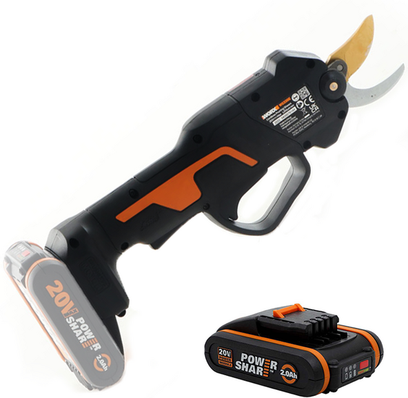 Akku-Baumschere Worx NITRO WG330E 20V -  Li-Ion-Akku 20V/2Ah - Schnittdurchmesser max. 25 mm