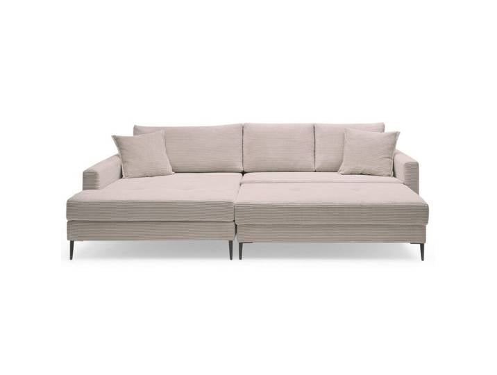 Trendstore Hilary Ecksofa in Cord mit Megahocker - Cord Zoom mink - links Modern