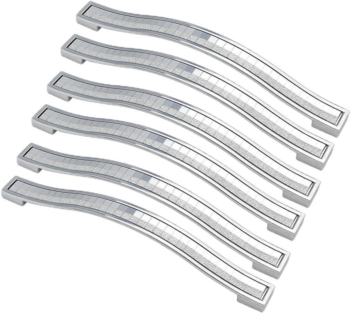 Kristallen Kasthandgrepen Lade Trekkers Zinklegering Glanzend Zilver 160 mm