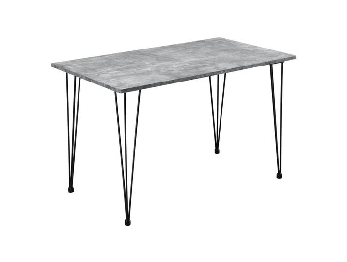 [en.casa] Esstisch Kiel, Grau, Metall, Rechteckig, Haarnadel, 120x75x70 cm, Esszimmer, Esstische