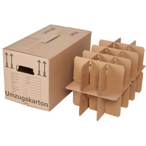 BB-Verpackungen Umzugskartons 2-wellig, 5 Stück, belastbar bis 40kg, Innenmaße 59 x 31,8 x 32,8cm