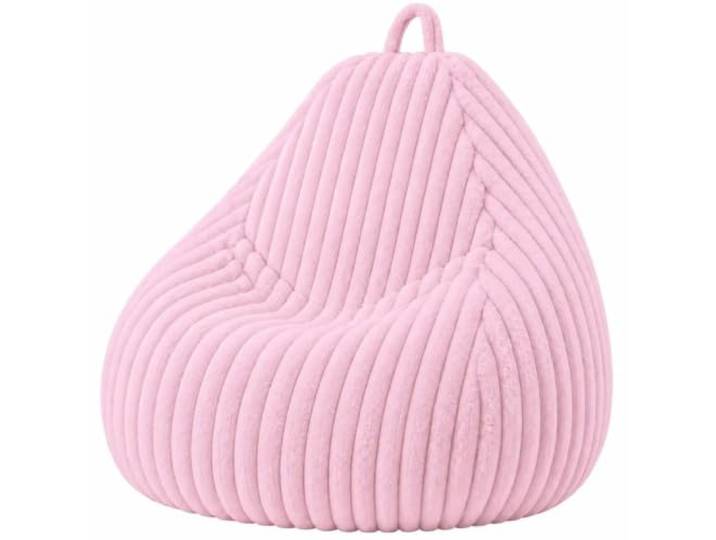 bananair Sitzsack für Erwachsene aus geripptem Kunstfell, 120x100 cm, Rosa