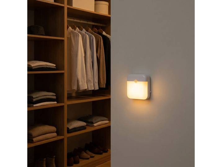 LED Nachtlicht & Schrankleuchte mit Bewegungssensor, 7,8 x 8