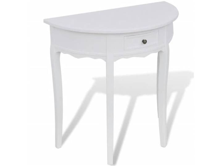 Table console - VIDAXL - Demi-ronde - Blanc - MDF et pin - 1 tiroir