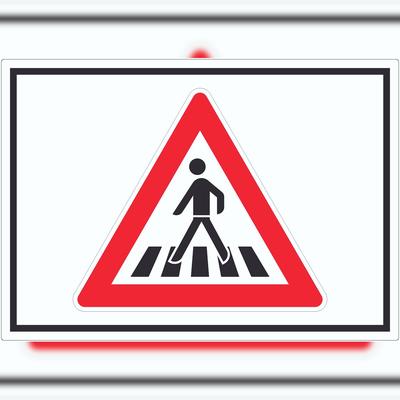 HB-Druck Aufkleber Achtung Fußgängerüberweg Symbol A3 (297x420mm)