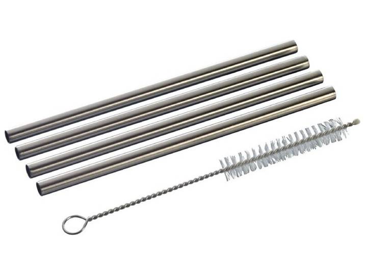 Trinkhalme 4-er Set mit Bürste 13cm