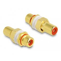 Delock 64142 64142 Cinch Audio Adapter [1x Cinch-Buchse - 1x Cinch-Buchse] Gold, Rot
