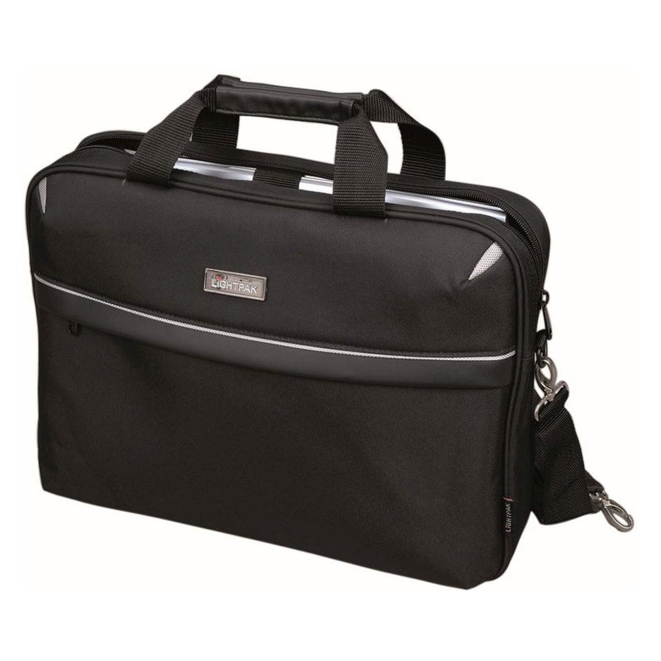 Lightpak Notebooktasche "SIERRA", Polyester, schwarzes gepolstertes Laptopfach, Reißverschlussfach mit Organ (46112)