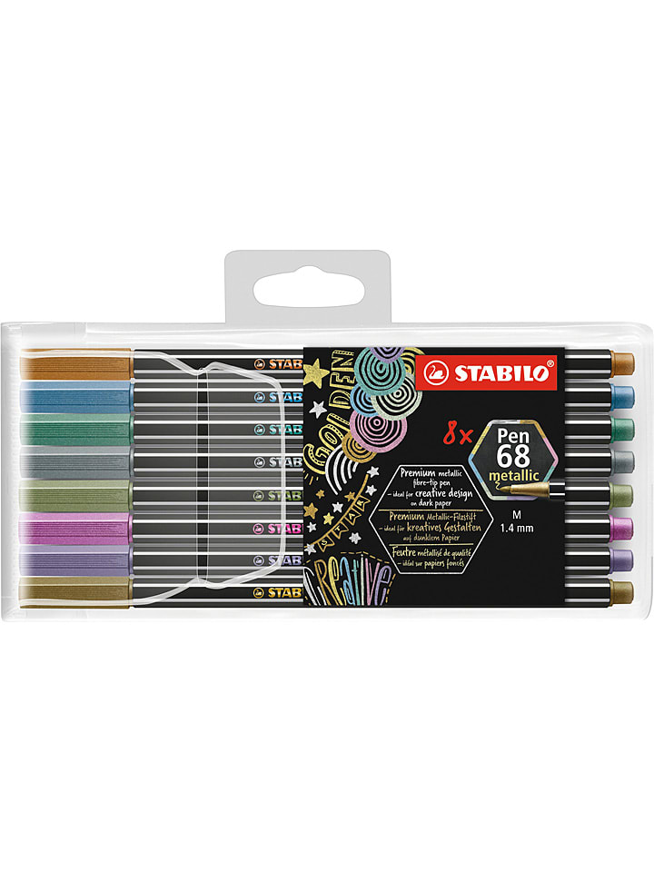 Premium Metallic-Filzstifte "STABILO Pen 68 metallic" - 8 Stück - onesize