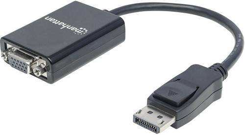 Manhattan 151962 DisplayPort / VGA Adapter [1x DisplayPort Stecker - 1x VGA-Buchse] Schwarz UL-zertifiziert 15.00 cm