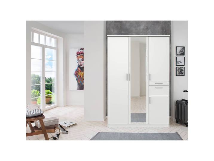 Drehtürenschrank I 135cm Weiß/Weiß