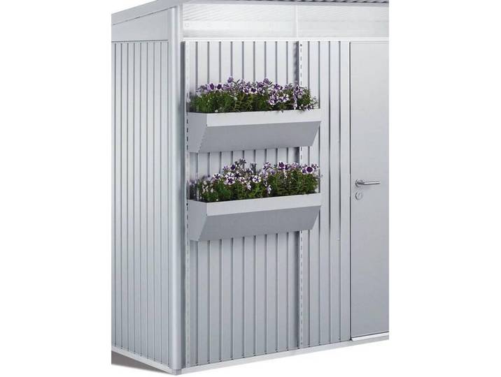 Biohort Blumenkasten-Set, Silberfarben, Metall, Kunststoff, 82x188x25 cm, Qualität aus Österreich, stabil, wetterbeständig, einfache Montage, Dekoration, Blumen & Blumentöpfe, Übertöpfe