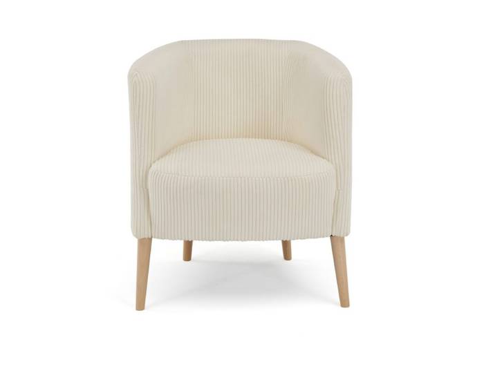 Trendstore Larcos Sessel mit Cordbezug - Cord Poso 38 elfenbein