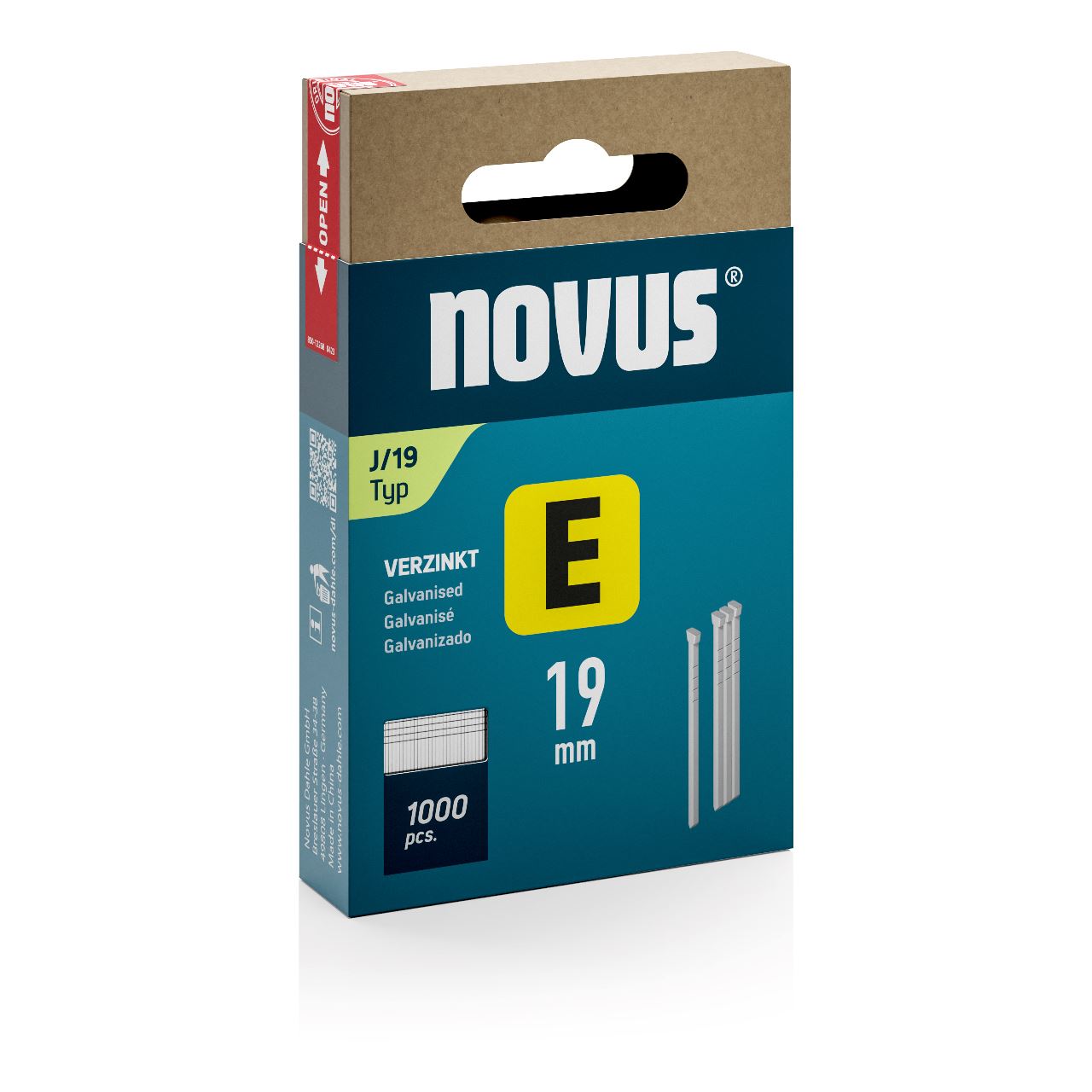 novus Tackerklammern Nägel 19 mm, 1.000 St.