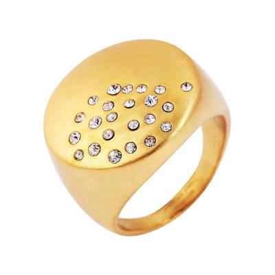 Fingerring AKZENT "Sohan, goldfarbig, langlebig" Gr. 56, gold (goldfarbig), Fingerringe, Damen, 56, Edelstahl, Fingerring
